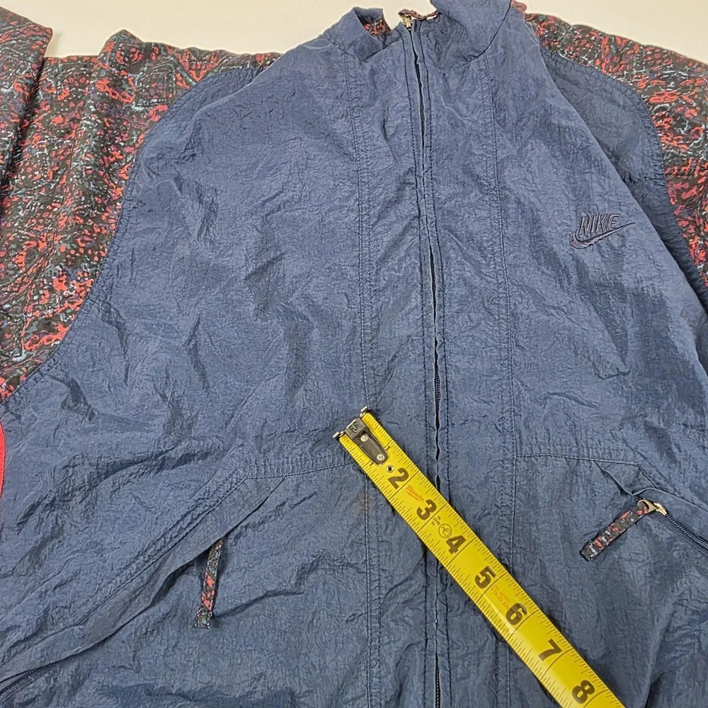 VTG 90s Nike Jacket Mens XL Blue Red Full Zip Colorblock Windbreaker Retro